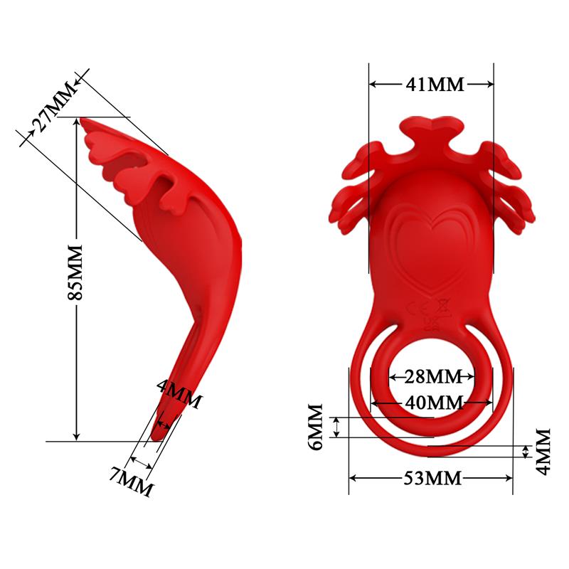 PRETTYLOVE Ruben Wibrujący pierścień na penisa USB