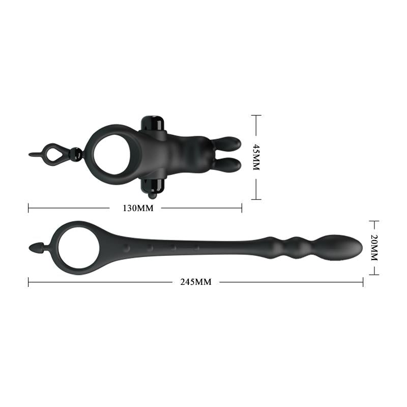 Pierścień wibracyjny PRETTYLOVE z demontowanym łańcuszkiem analnym