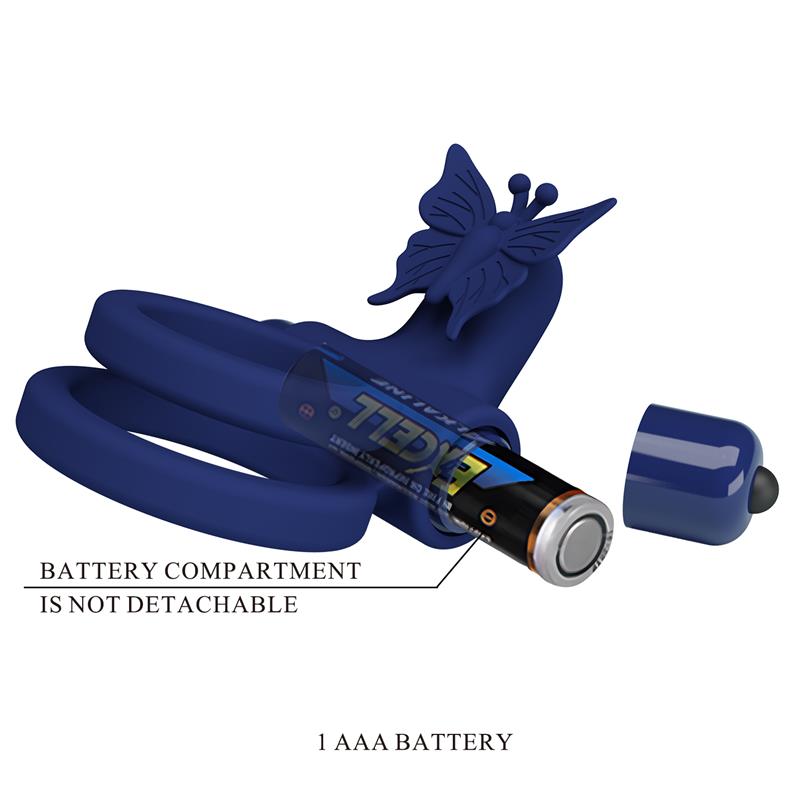 PRETTYLOVE Wibrujący podwójny pierścień na penisa