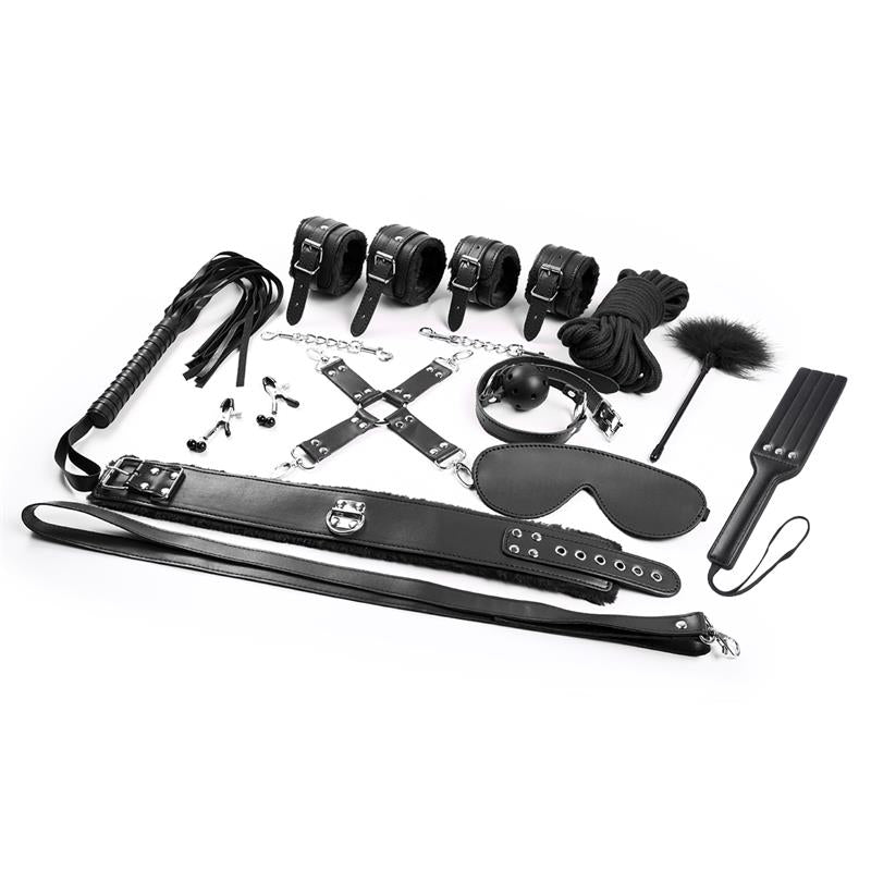 Zestaw do bondage INTOYOU BDSM LINE 11 elementów czarny